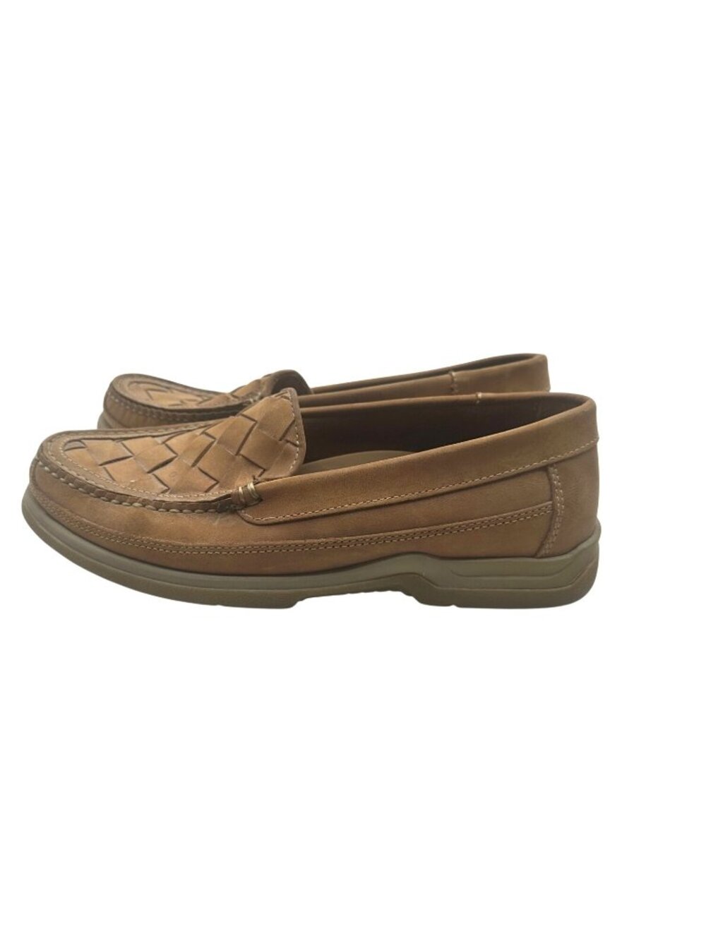 Boca Classics Woven Leather Slip-On Loafers For Men  Brown Casual Moccasins